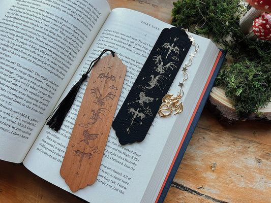 Faux Leather Dragon Bookmark