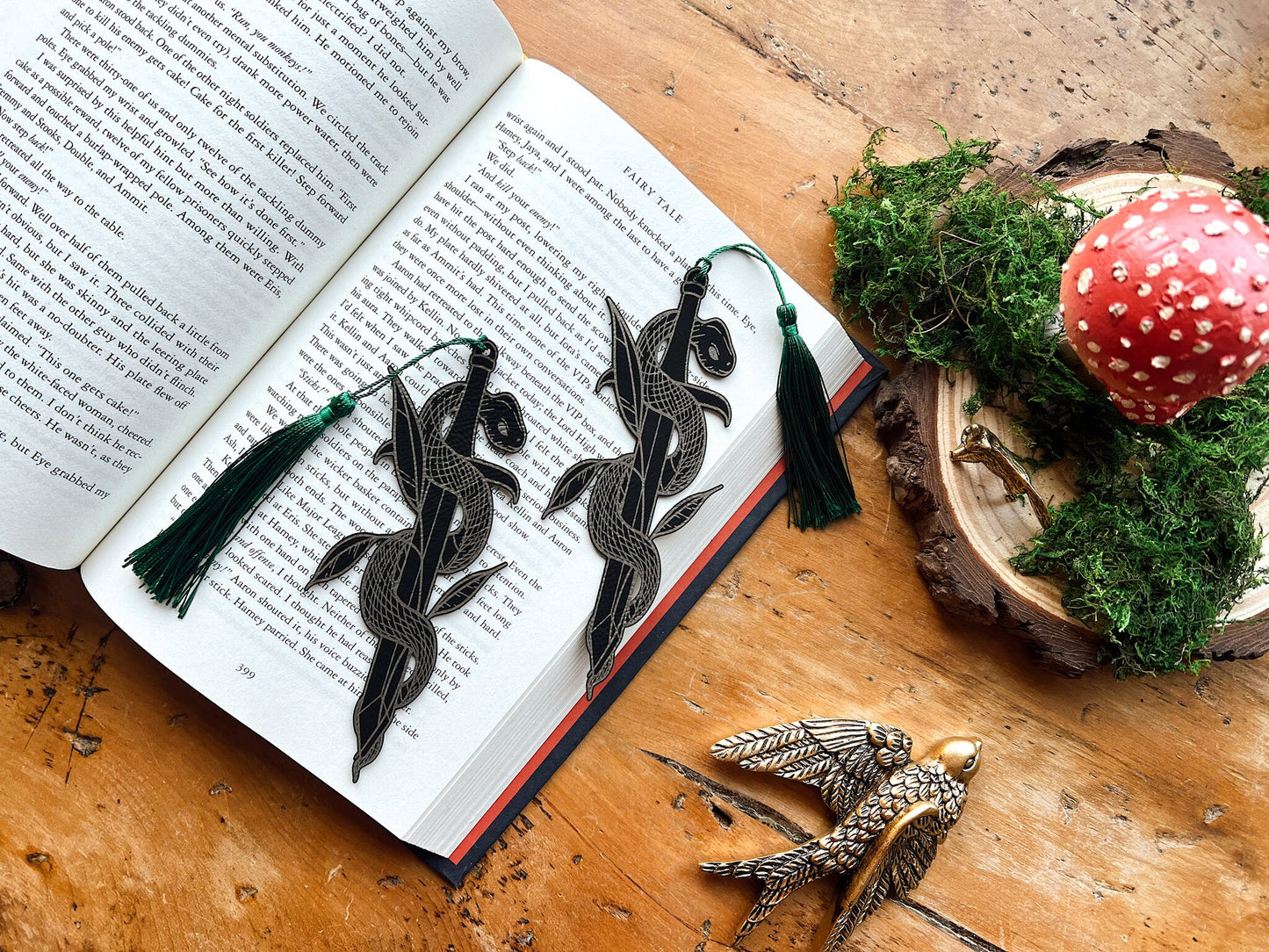 Serpent's Blade Faux Leather Bookmark