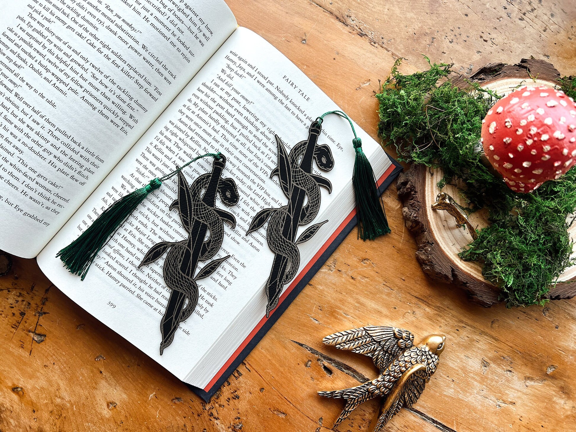 Serpent's Blade Faux Leather Bookmark