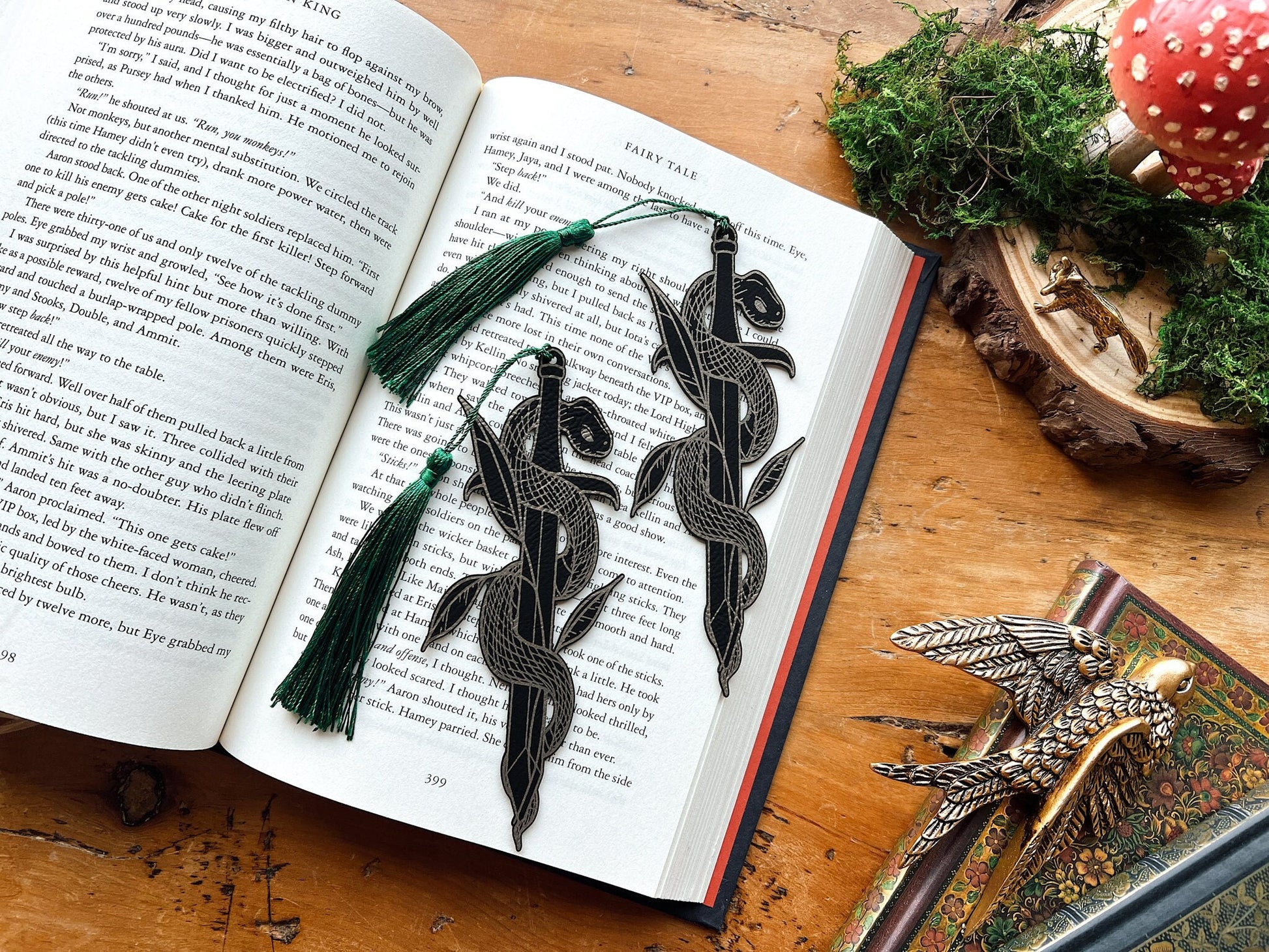 Serpent's Blade Faux Leather Bookmark