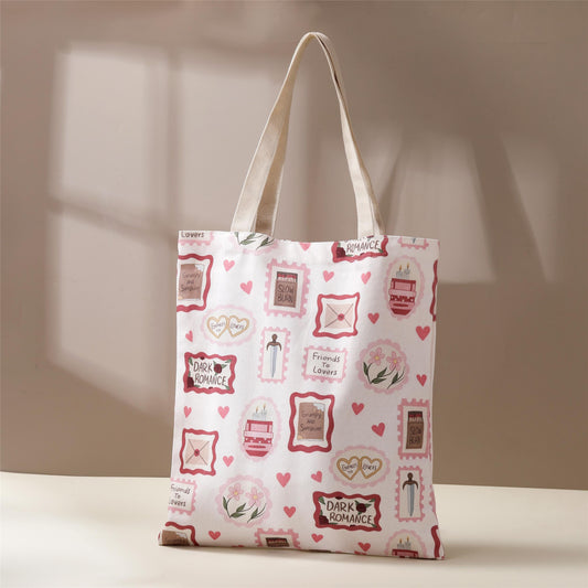 Romance Reader Tropes Bookish Tote Bag, Bookish Book Bag, Gift for Reader, Book Lover Tote