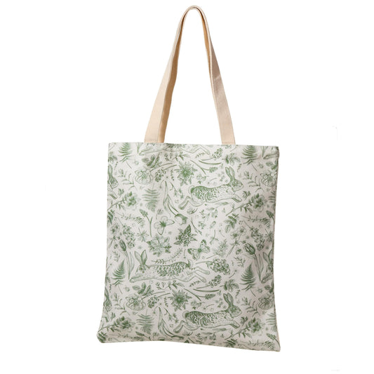 Whimsical Woodland Tote Bag, Nature Tote Bag, Book Lover, Bookish Tote Bag