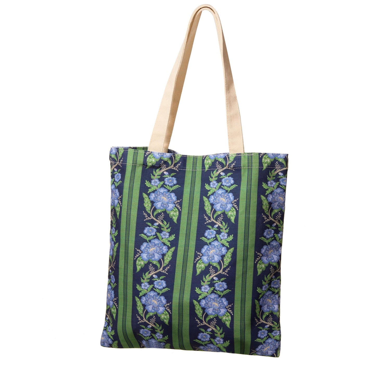 Indigo Reverie Floral Tote Bag, Nature Tote Bag, Book Lover, Bookish Tote Bag