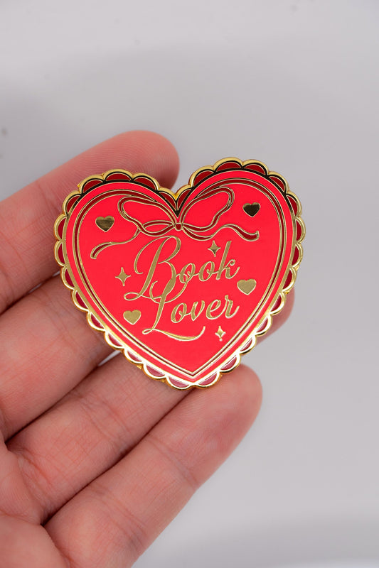Book Lover Heart Enamel Pin, Bookish, Gifts for Reader, Romantasy