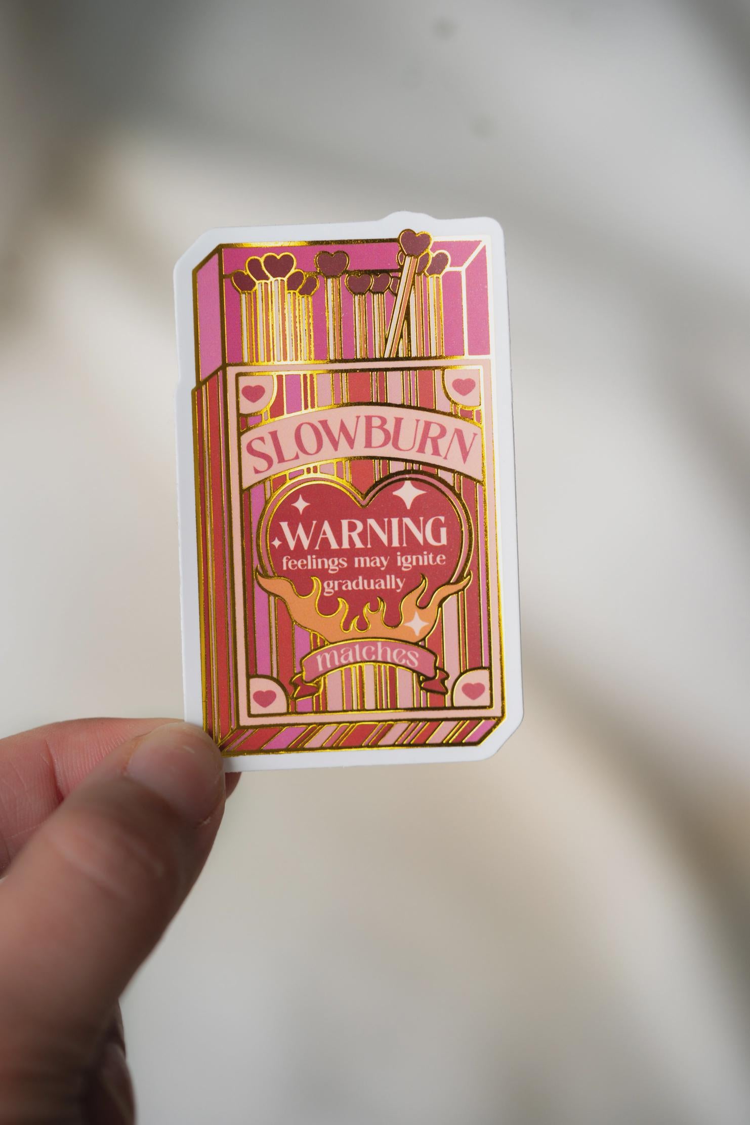 Slowburn Matches Gold Foil Sticker- Bookish Kindle Sticker