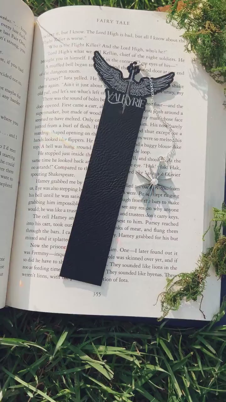 Valkyrie Leather Bookmark, Fantasy Bookmark, Elven-Inspired Bookmark, Gift for Readers, Elf Fairy Faerie Fae Bookmark, Warrior Goddess