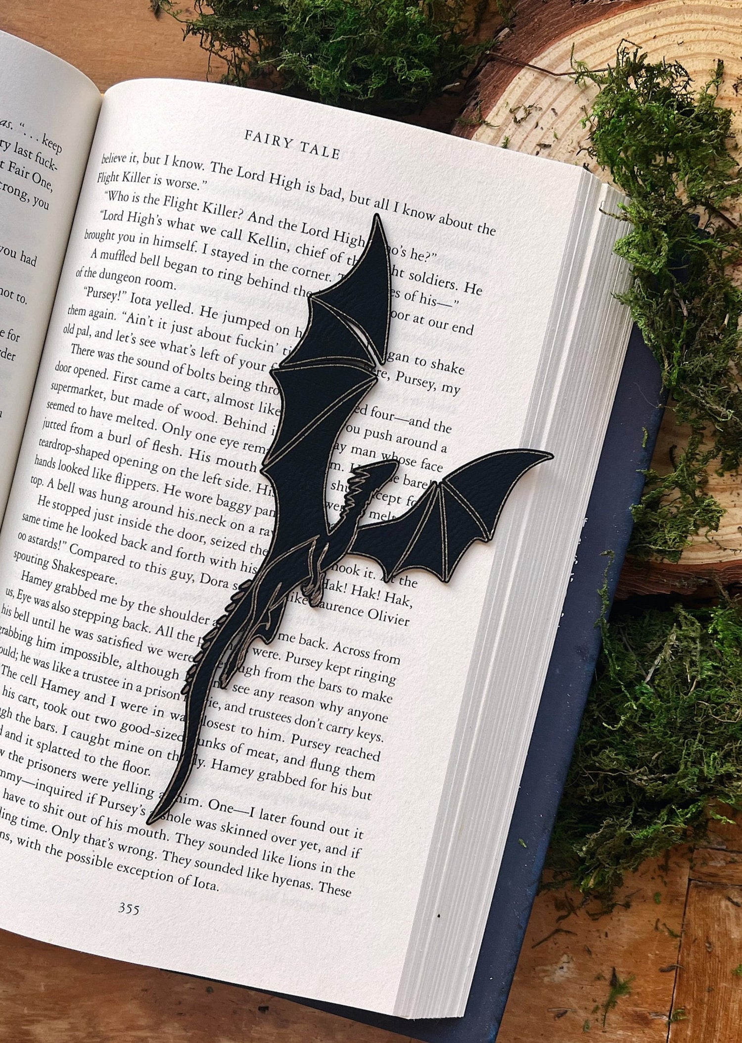 Faux Leather Dragon Bookmark, Fantasy Bookmark, Elven-Inspired Bookmark, Gift for Readers, Elf Fairy Faerie Fae, Dragon Gift