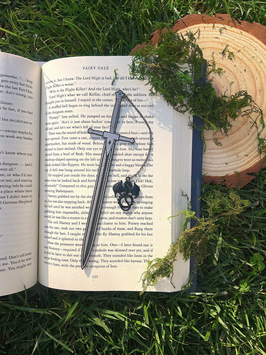 Sword Faux Leather Bookmark