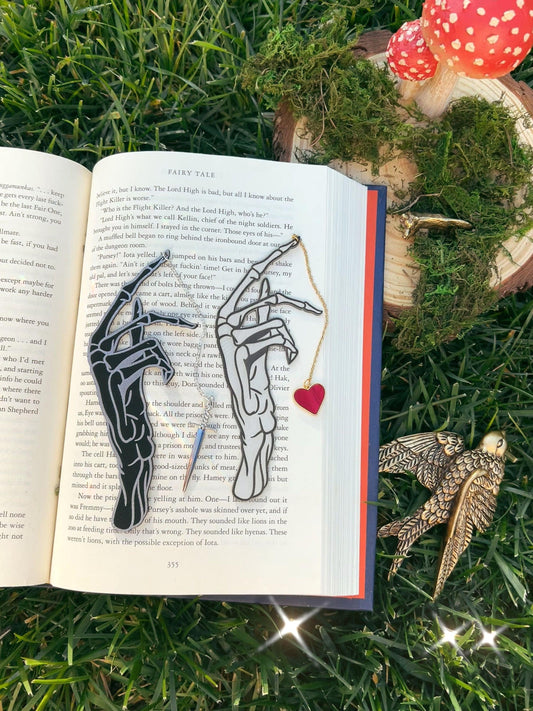 Deathly Reader Faux Leather Bookmark, Fantasy Bookmark, Elven-Inspired Bookmark, Gift for Readers, Skeleton Bookmark, Bookish, Witchy