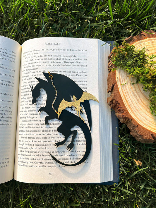 Leather Dragon Bookmark, Fantasy Bookmark, Elven-Inspired Bookmark, Gift for Readers, Elf Fairy Faerie Fae, Dragon Gift