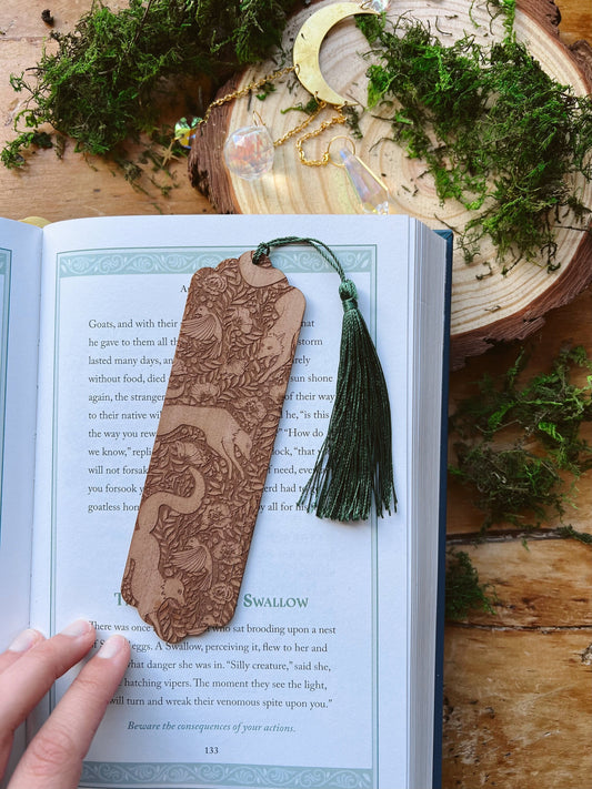 Engraved Wood Fox Bookmark