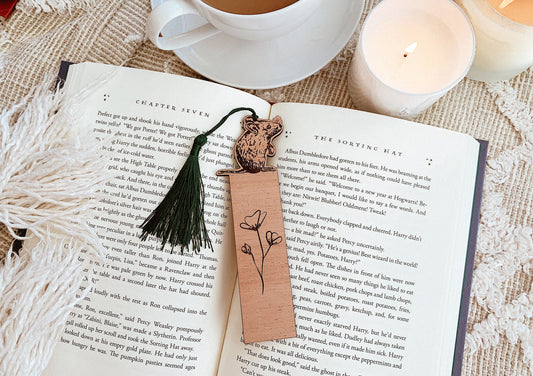 Mouse Wood Bookmark, Fantasy Bookmark, Elven-Inspired Bookmark, Elf Fae Bookmark, Nature Bookmark, Forest Tree Bookmark
