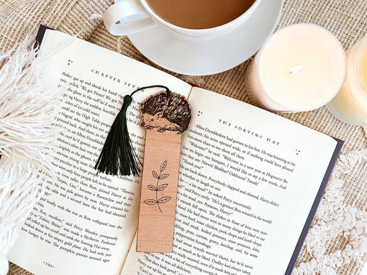 Hedgehog Wood Bookmark, Fantasy Bookmark, Elven-Inspired Bookmark, Elf Fae Bookmark, Nature Bookmark, Forest Tree Bookmark