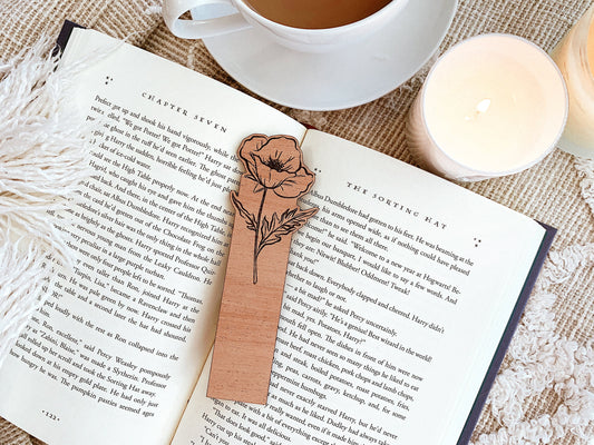 Flower Wood Bookmark, Fantasy Bookmark, Elven-Inspired Bookmark, Elf Fae Bookmark, Nature Bookmark, Forest Tree Bookmark