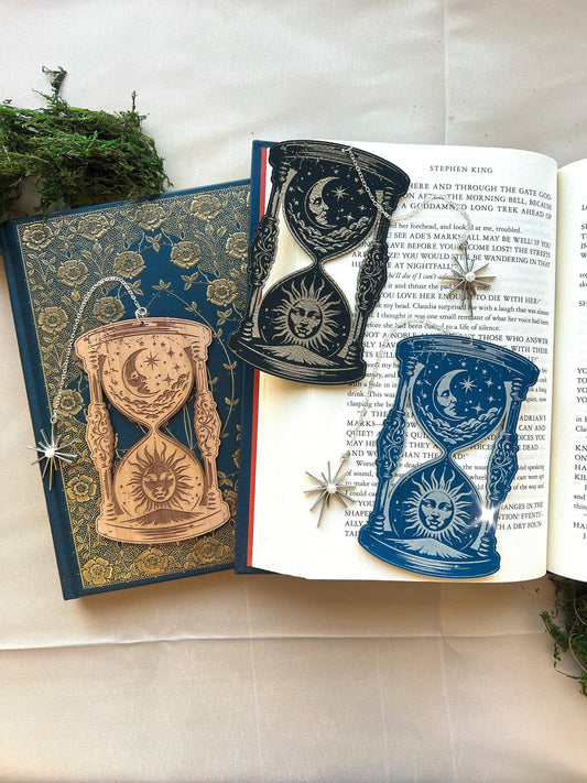 Fantasy Hourglass Bookmark, Fantasy Bookmark, Elven-Inspired Bookmark, Gift for Readers, Elf Fairy Fae Bookmark, Celestial Bookmark