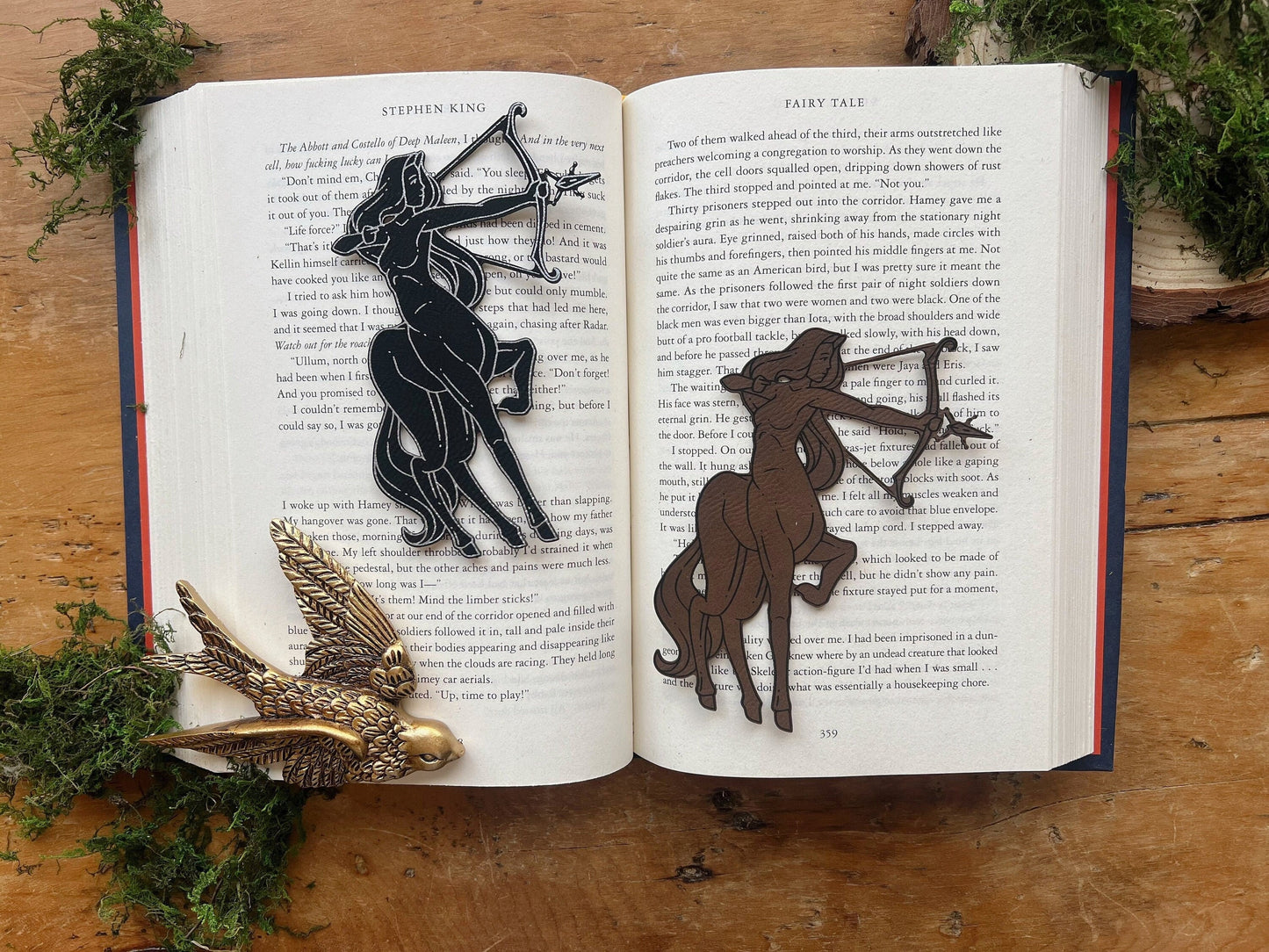 Female Centaur Faux Leather Bookmark, Fantasy Bookmark, Elven-Inspired Bookmark, Gift for Readers, Elf Fairy Fae Bookmark, Warrior Goddess