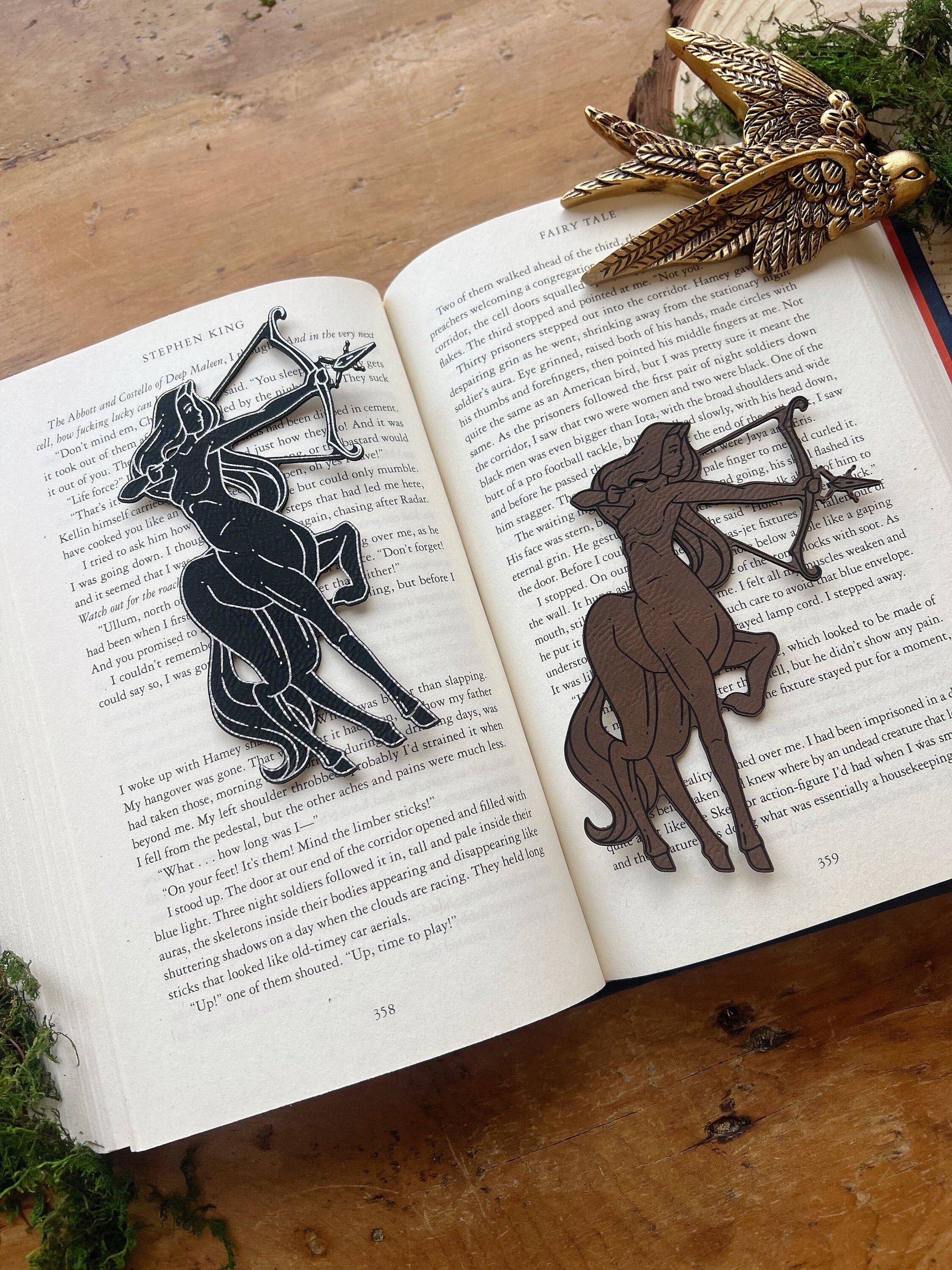 Female Centaur Faux Leather Bookmark, Fantasy Bookmark, Elven-Inspired Bookmark, Gift for Readers, Elf Fairy Fae Bookmark, Warrior Goddess
