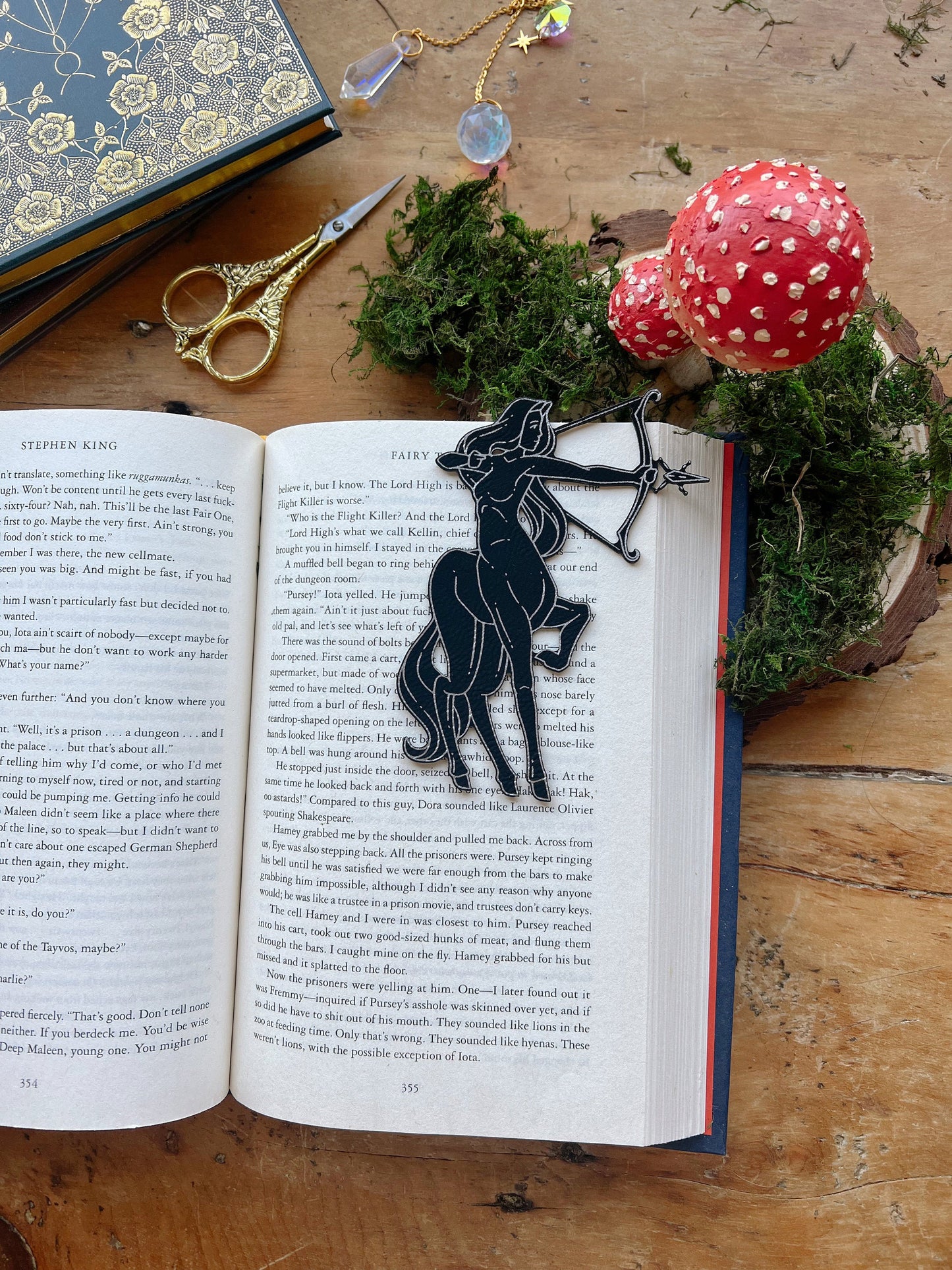 Female Centaur Faux Leather Bookmark, Fantasy Bookmark, Elven-Inspired Bookmark, Gift for Readers, Elf Fairy Fae Bookmark, Warrior Goddess