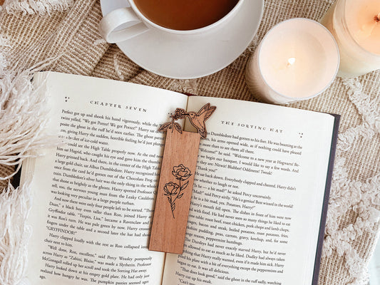 Hummingbird Wood Bookmark, Fantasy Bookmark, Elven-Inspired Bookmark, Elf Fae Bookmark, Nature Bookmark, Forest Tree Bookmark