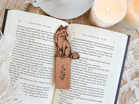 Fox Wood Bookmark, Fantasy Bookmark, Elven-Inspired Bookmark, Elf Fae Bookmark, Nature Bookmark, Forest Tree Bookmark